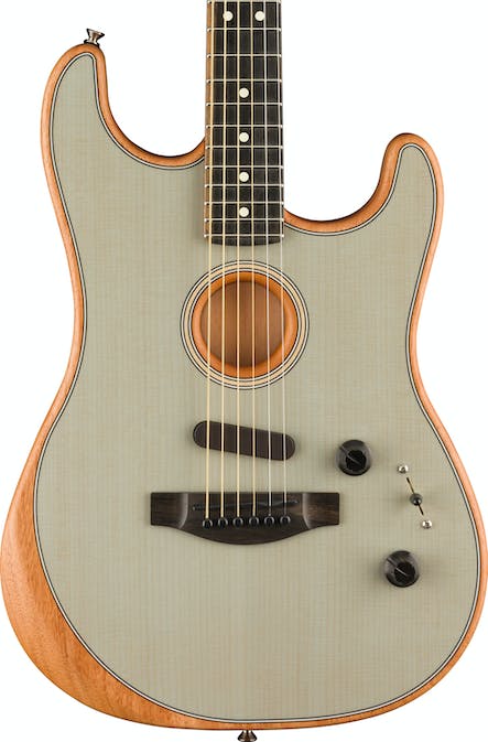 Fender American Acoustasonic Stratocaster w/Bag, Transparent Sonic Blue