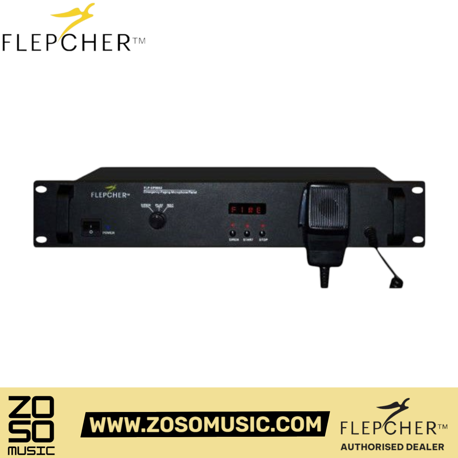 Flepcher EP9062 Emergency Panel with Handheld Mic | Zoso Music Sdn Bhd