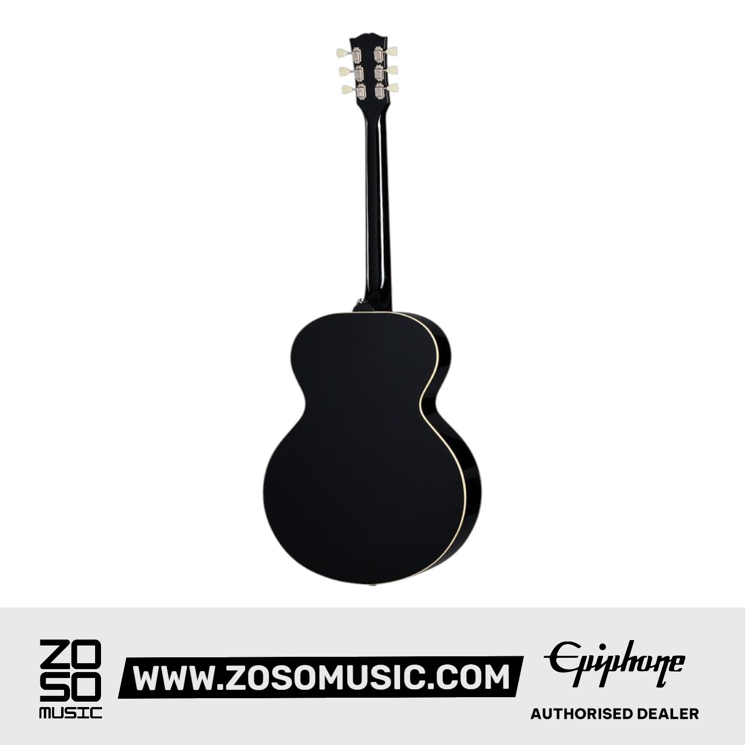 (Epiphone Inspired by Gibson Custom) Epiphone ECJ180LSEBNH1 J-180 LS Acoustic-Electric Guitar - Ebony |  EPIPHONE |  ACOUSTIC GUITAR |  Zoso Music