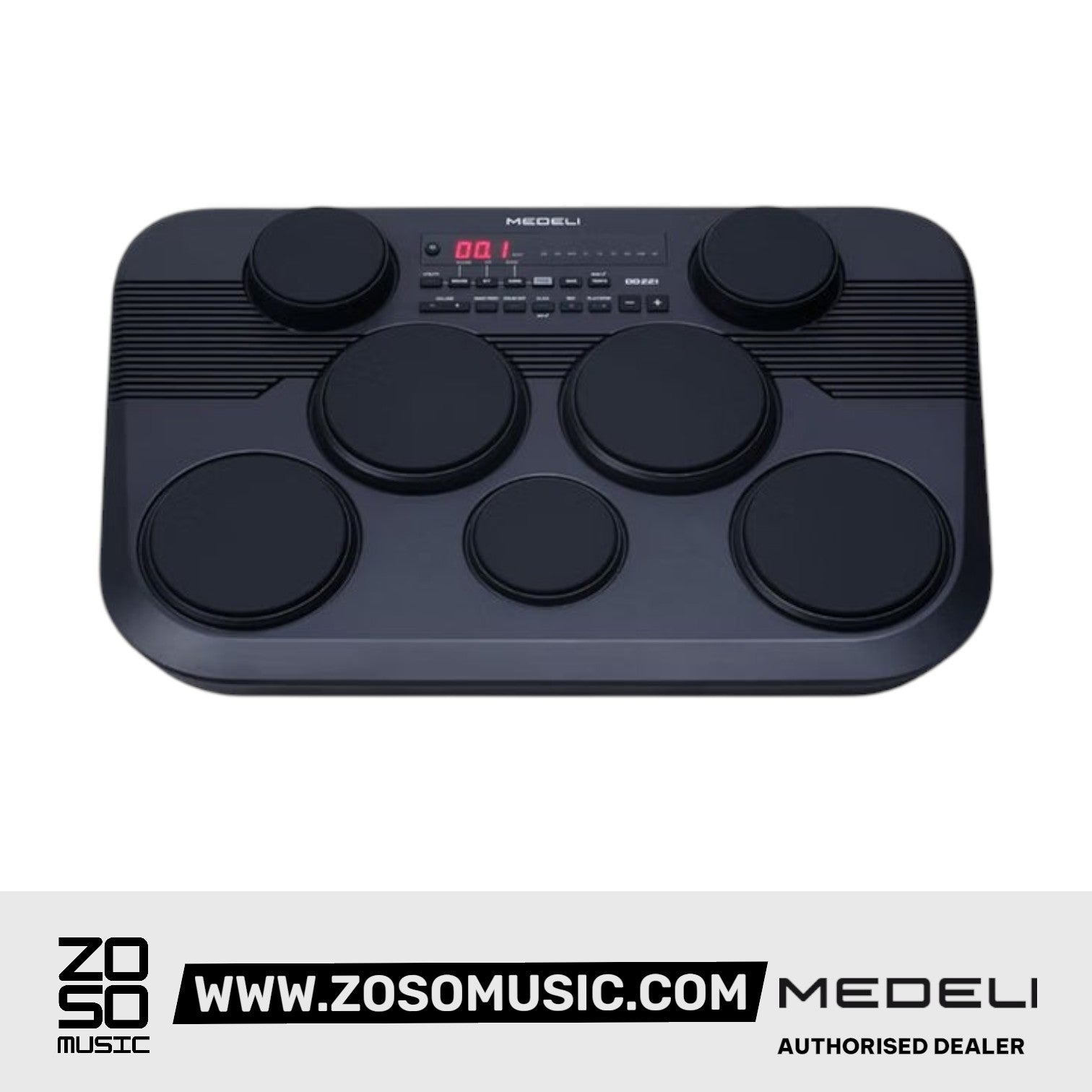 Medeli DD221 7 Pads Portable Tabletop Electric Drum with USB and Built In Speaker |  MEDELI |  DRUM-ELECTRONIC |  Zoso Music
