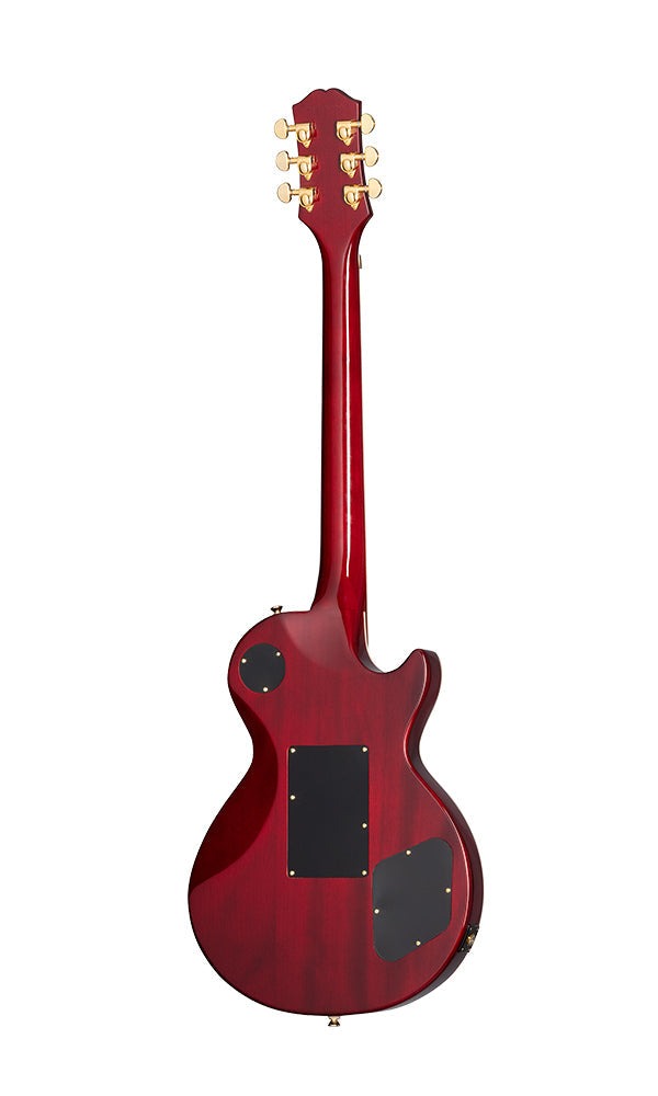 Epiphone EILPACQALRUBGH1L Alex Lifeson Les Paul Custom Axcess Left-handed Electric Guitar, Case Included - Ruby