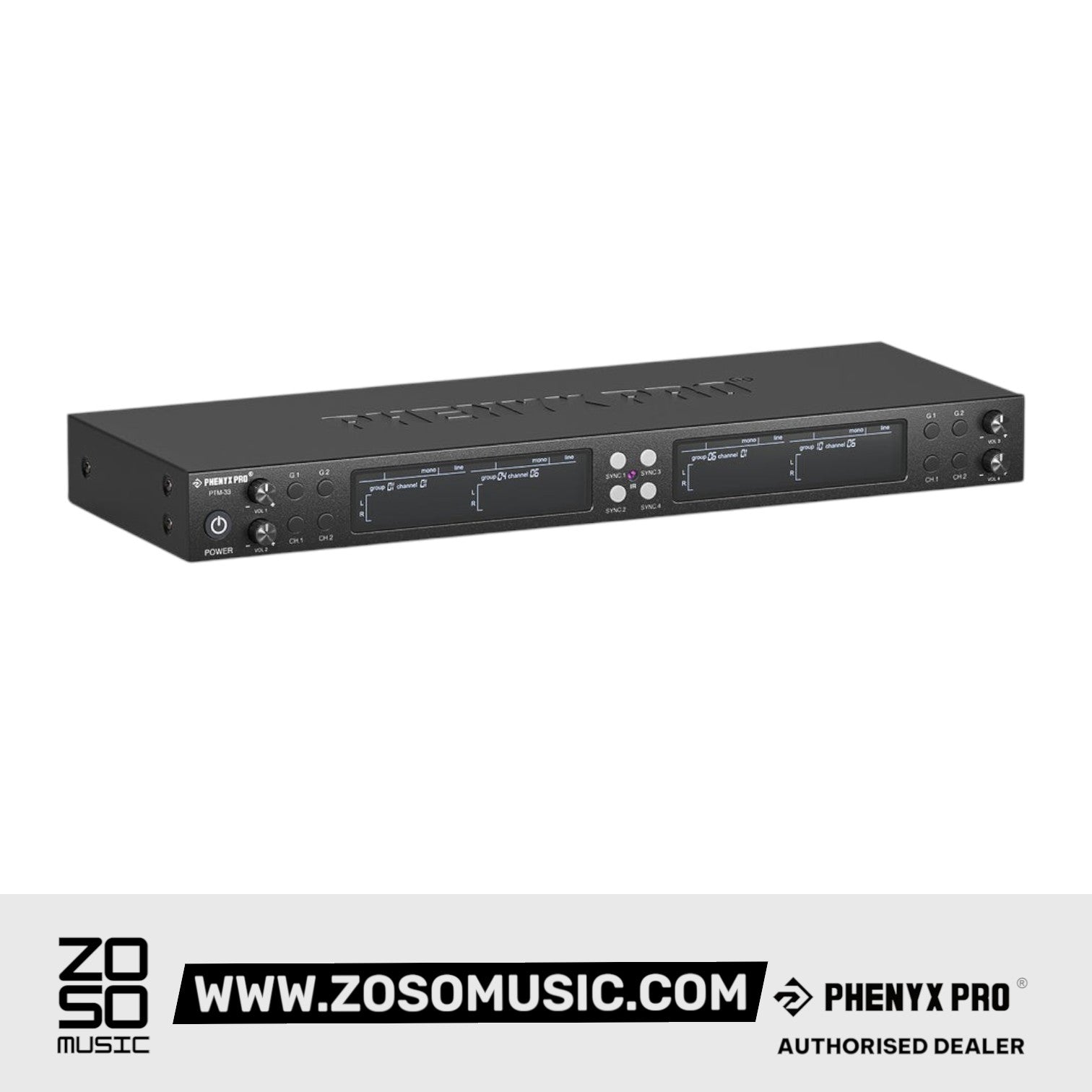 Phenyx Pro PTM-33-4B UHF Mono Wireless In-Ear Monitor System with 4 Bodypacks |  PHENYX PRO |  WIRELESS-ANTENNA |  Zoso Music