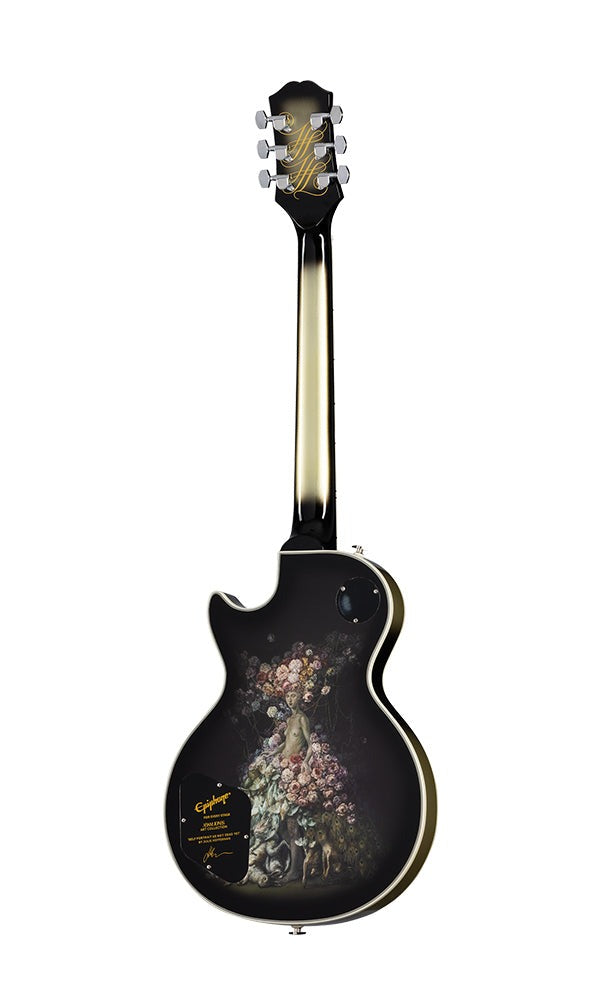 Epiphone EILPCAJV3ASBNH3 Adam Jones Les Paul Custom Art Collection Electric Guitar, Case Included - Julie Heffernan's 