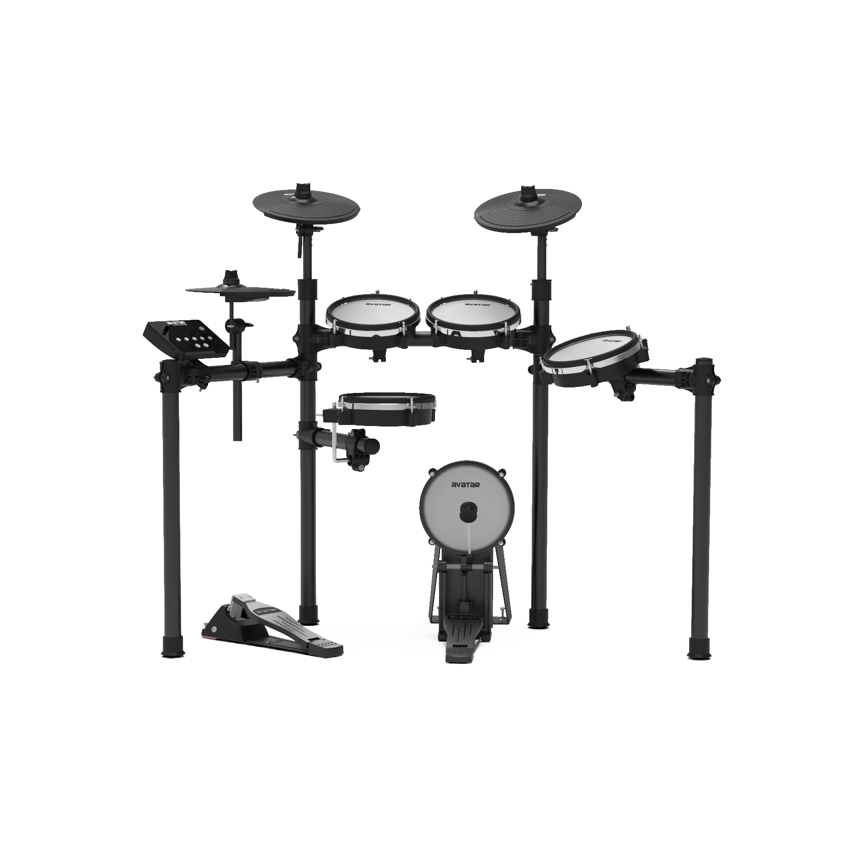Avatar SD61-6 Digital Drum Mesh Head 8pcs (5pcs Drum Pad, 3pcs Cymbal Pad) W/Drum Throne, Superlux HD572, Drumsticks