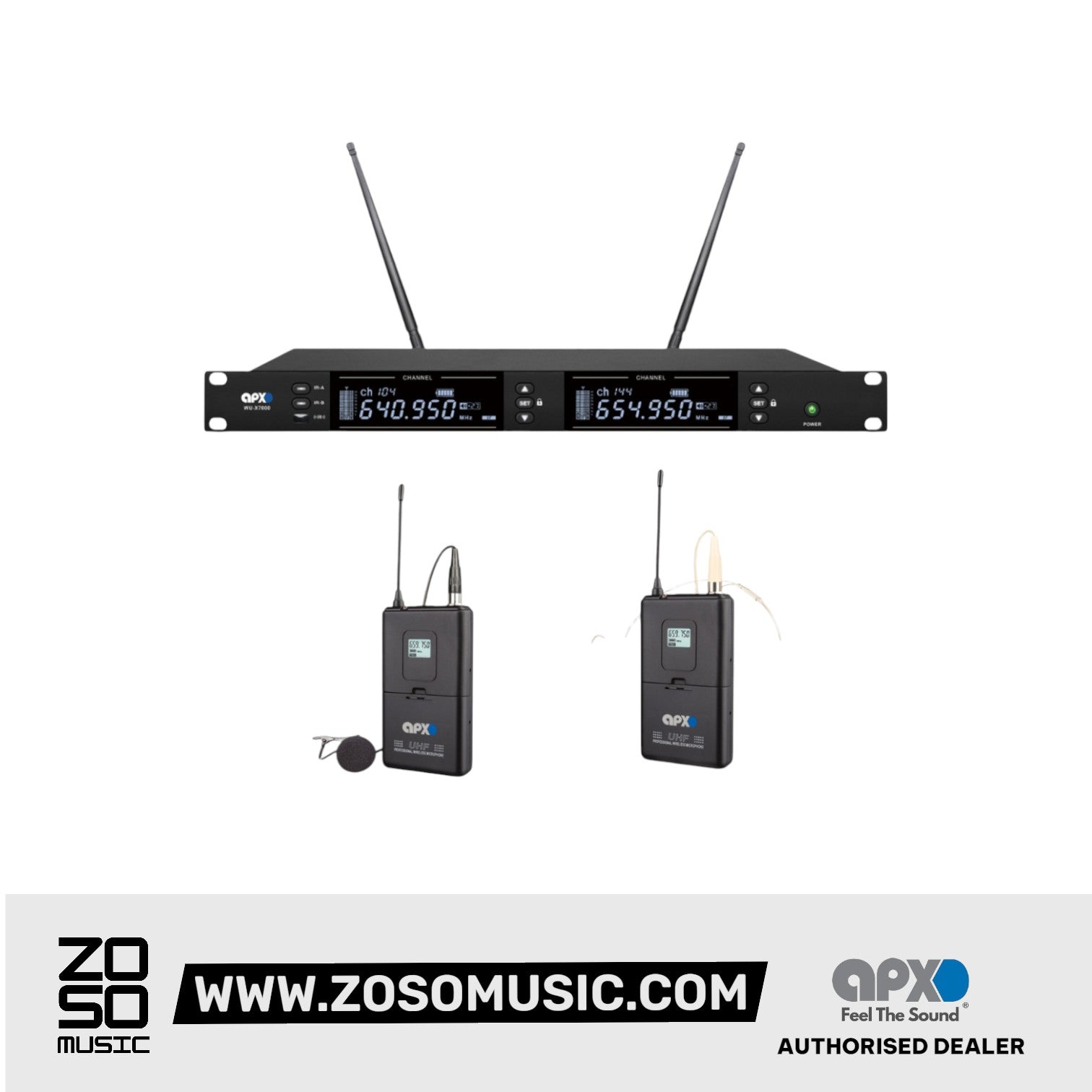 Apex APX WU-X7000 UHF Wireless Microphone System |  APEX |  WIRELESS MICROPHONE SYSTEM |  Zoso Music