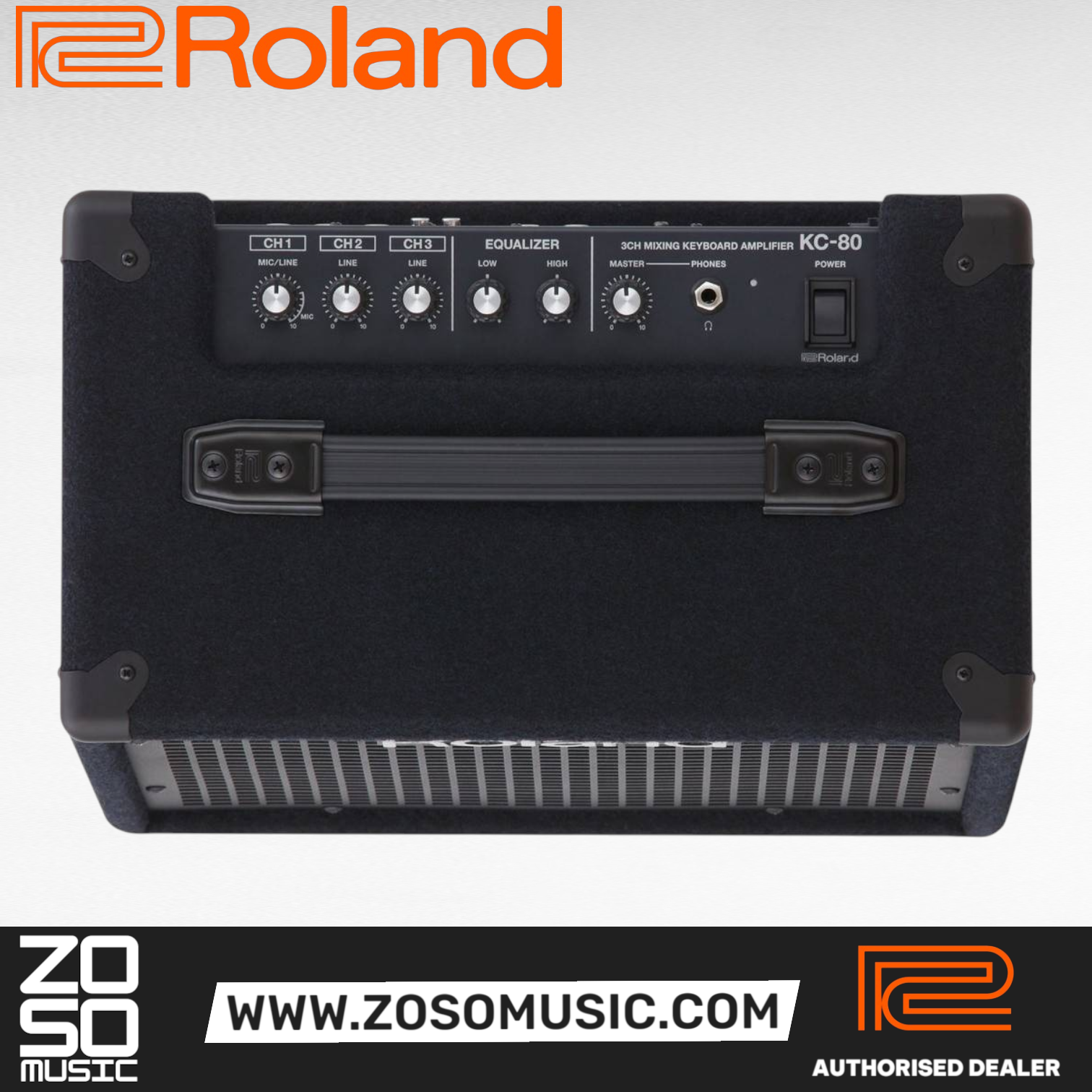 Roland KC-80 - 50 Watt 10", 3 Channel Keyboard Amplifier |  ROLAND |  AMPLIFIER-CABINET |  Zoso Music