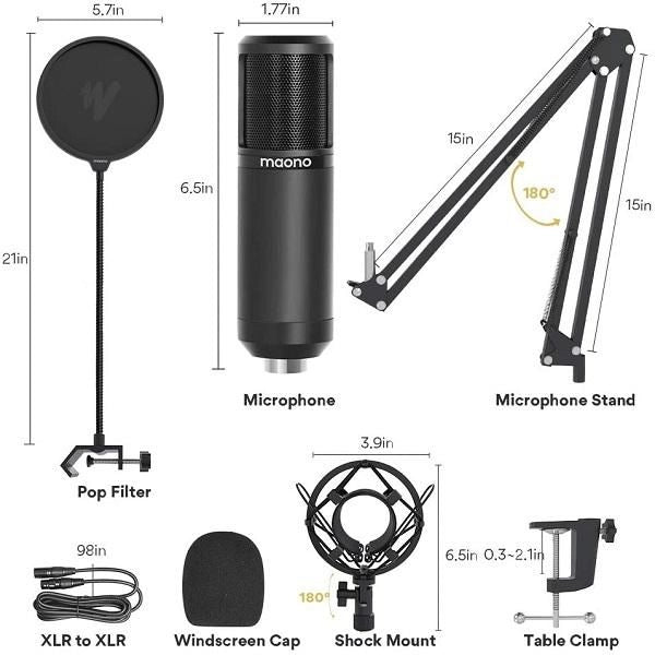 Maono PM320S Professional XLR Condenser Microphone Set – Studio Mic Kit with Shock Mount & Pop Filter |  MAONO |  MICROPHONE |  Zoso Music