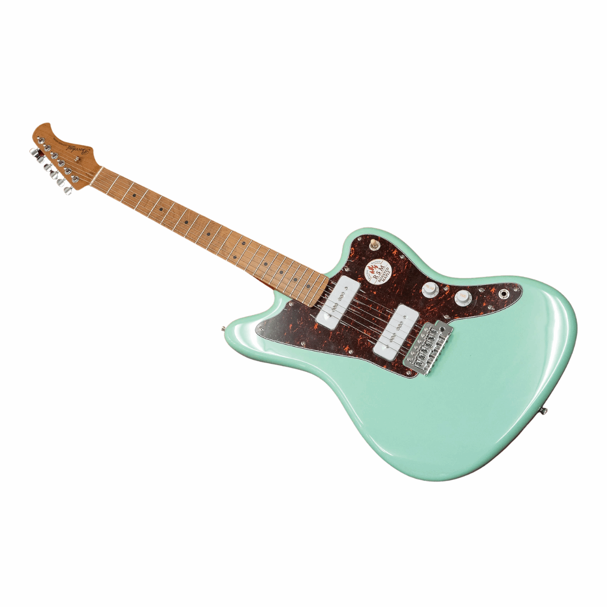 Bacchus Bjm-1rsm/m-sfg Universe Series Roasted Maple Electric Guitar, Sea Foam Green With Bag