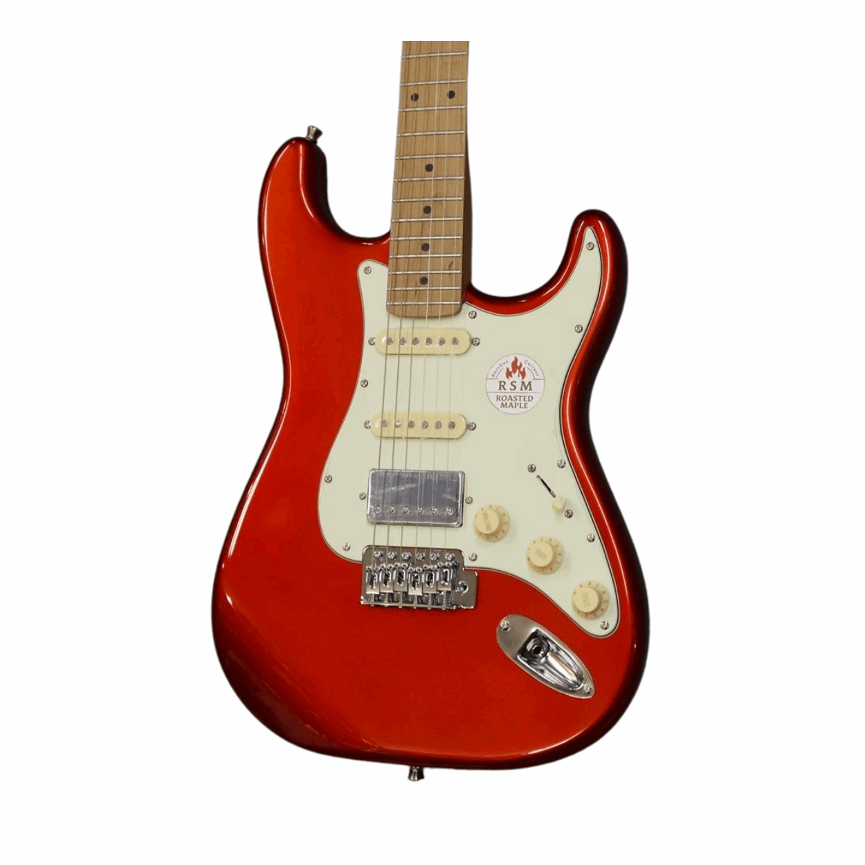 Bacchus Bst-2-rsm/m-car Universe Series Roasted Maple Electric Guitar, Candy Apple Red With Bag