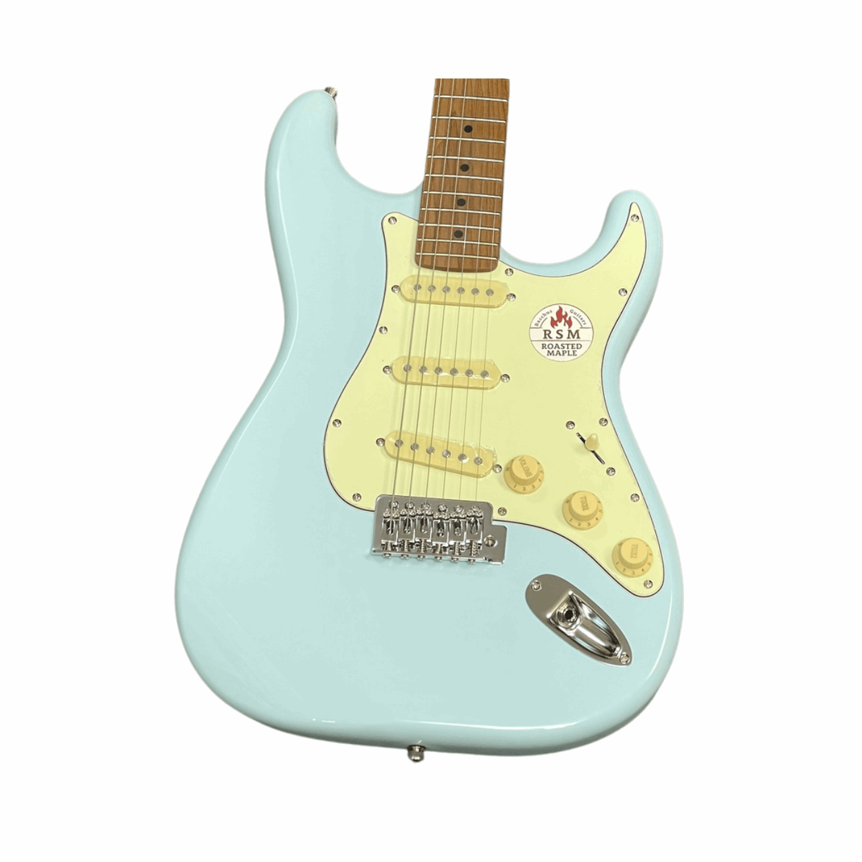 Bacchus Bst-1-rsm/m-ptl-sob Universe Series Roasted Maple Electric Guitar, Pastel Sonic Blue With Bag