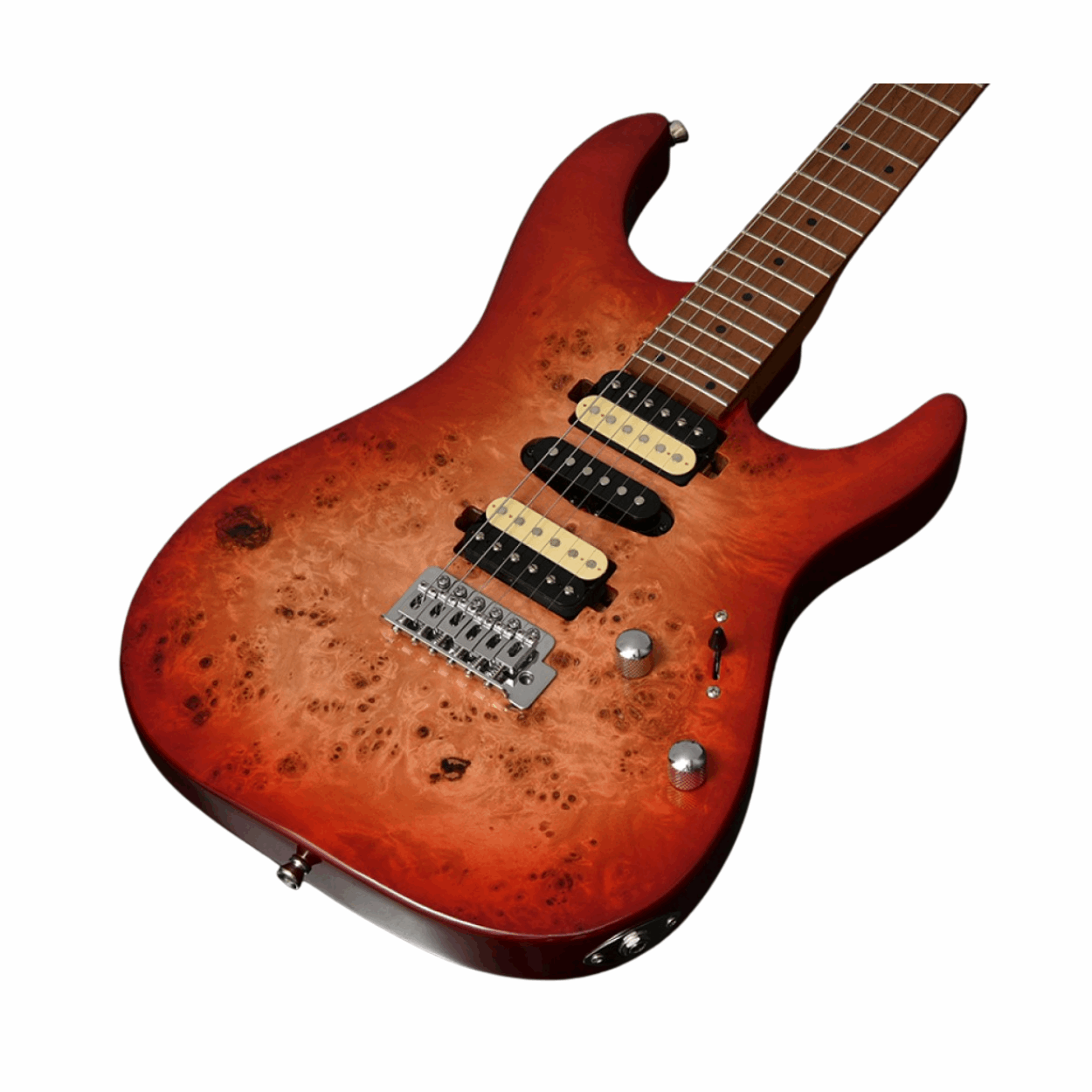 Bacchus Imperial24-bp-rsm/m Universe Series Roasted Maple Electric Guitar, Red Burst With Bag