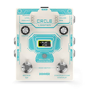 Donner Circle Looper Pedal Drum Machine, 2 in 1 Drum Looper Stereo Guitar Loop Pedals, 40 Slots 160 mins Loop with 110 Drum Grooves, Tap Tempo, Fade Out | Zoso Music Sdn Bhd