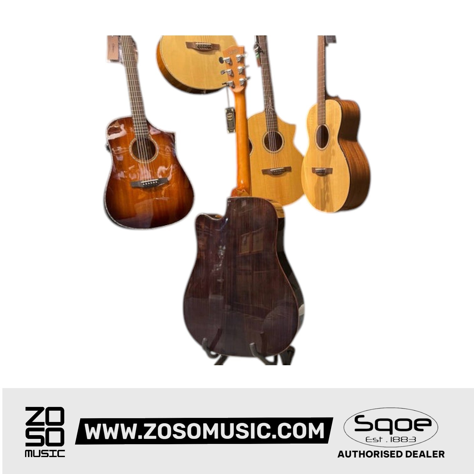 SQOE SQ-CC-SK 41 Inch Acoustic Guitar w Arm Bevel