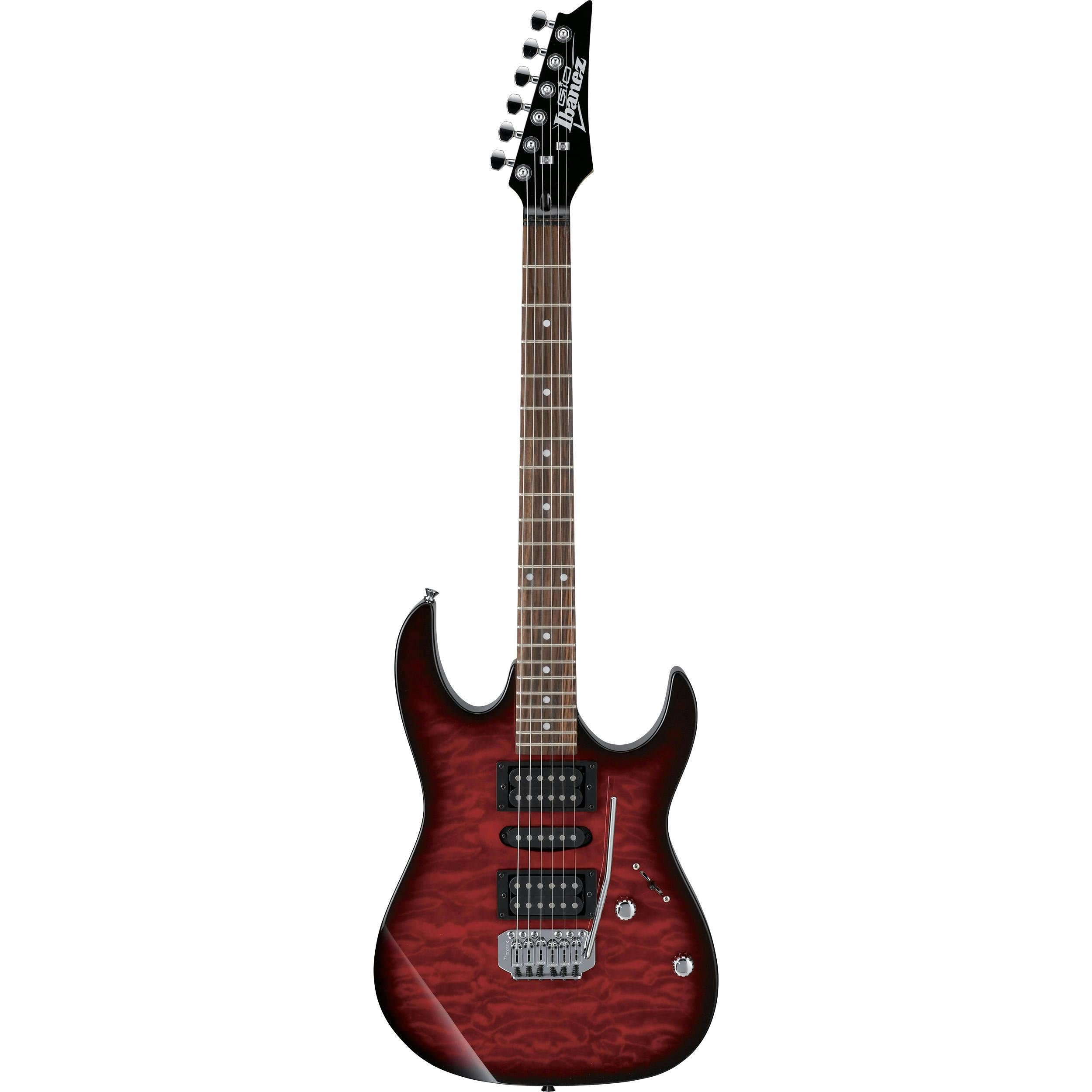Ibanez Gio GRX70QA Humbucker Electric Guitar with HSH Pickup - Transparent Red Burst |  IBANEZ |  ELECTRIC GUITAR |  Zoso Music
