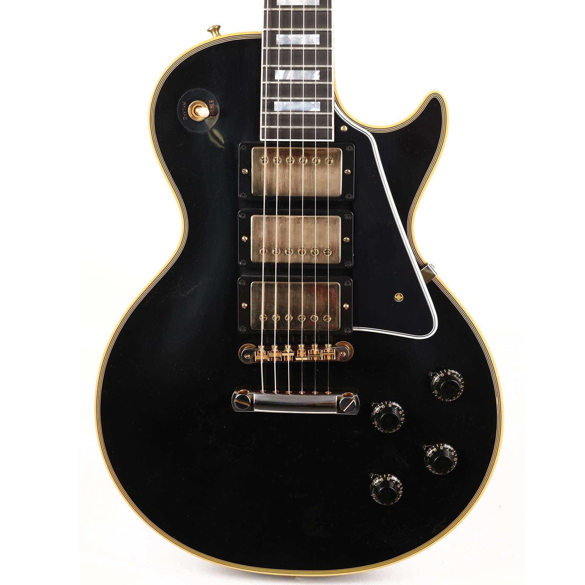 Gibson 1957 Les Paul Custom Reissue 3-Pickup VOS Electric Guitar, Ebony (LPB357VOEBGH1