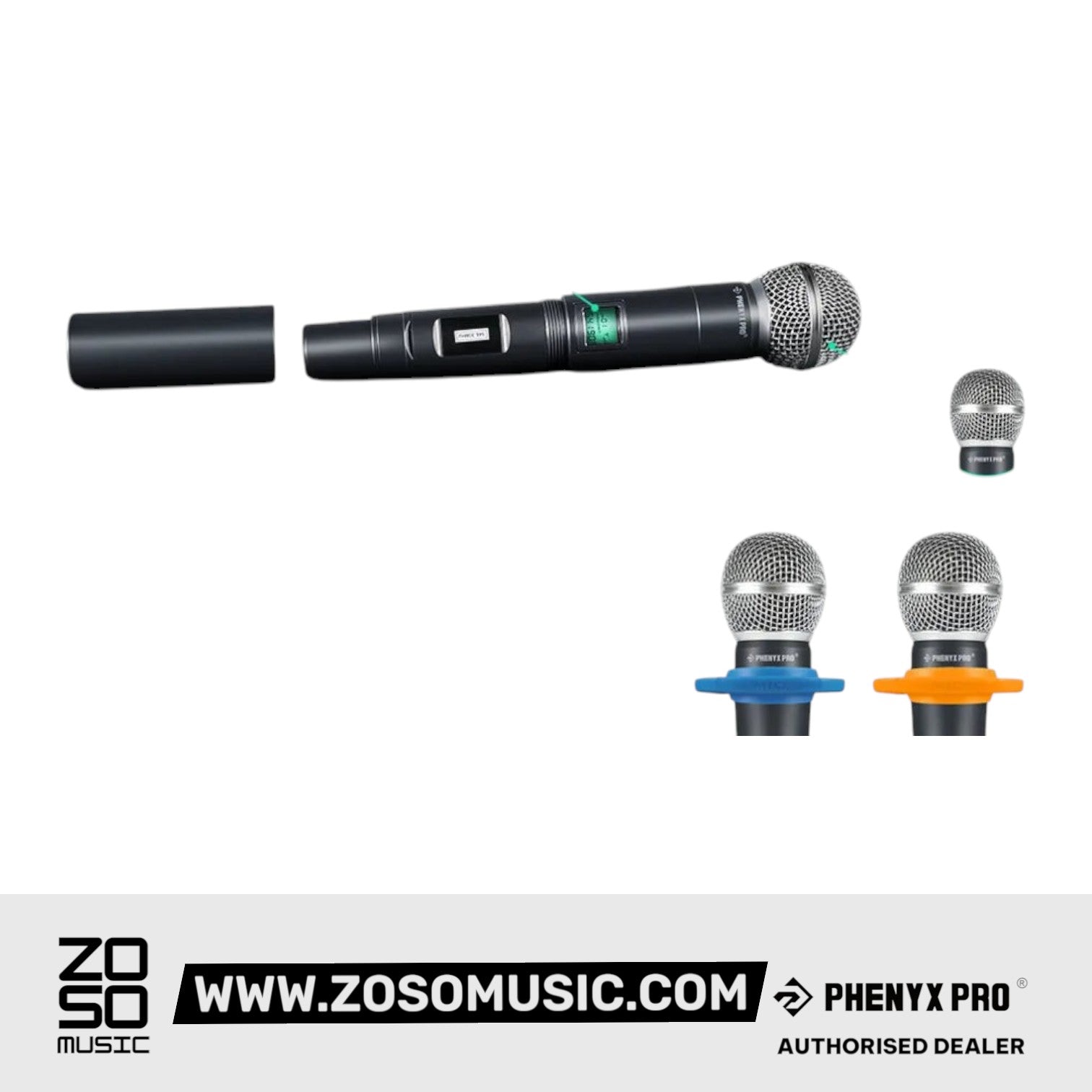 Phenyx Pro Best Budget Wireless PTU-5000B 4-Channel UHF Karaoke Wireless Microphone System, with 2x Handheld Microphone, 2x Bodypack 2x Headset Mic, 2x Lapel Mics |  PHENYX PRO |  WIRELESS-ANTENNA |  Zoso Music