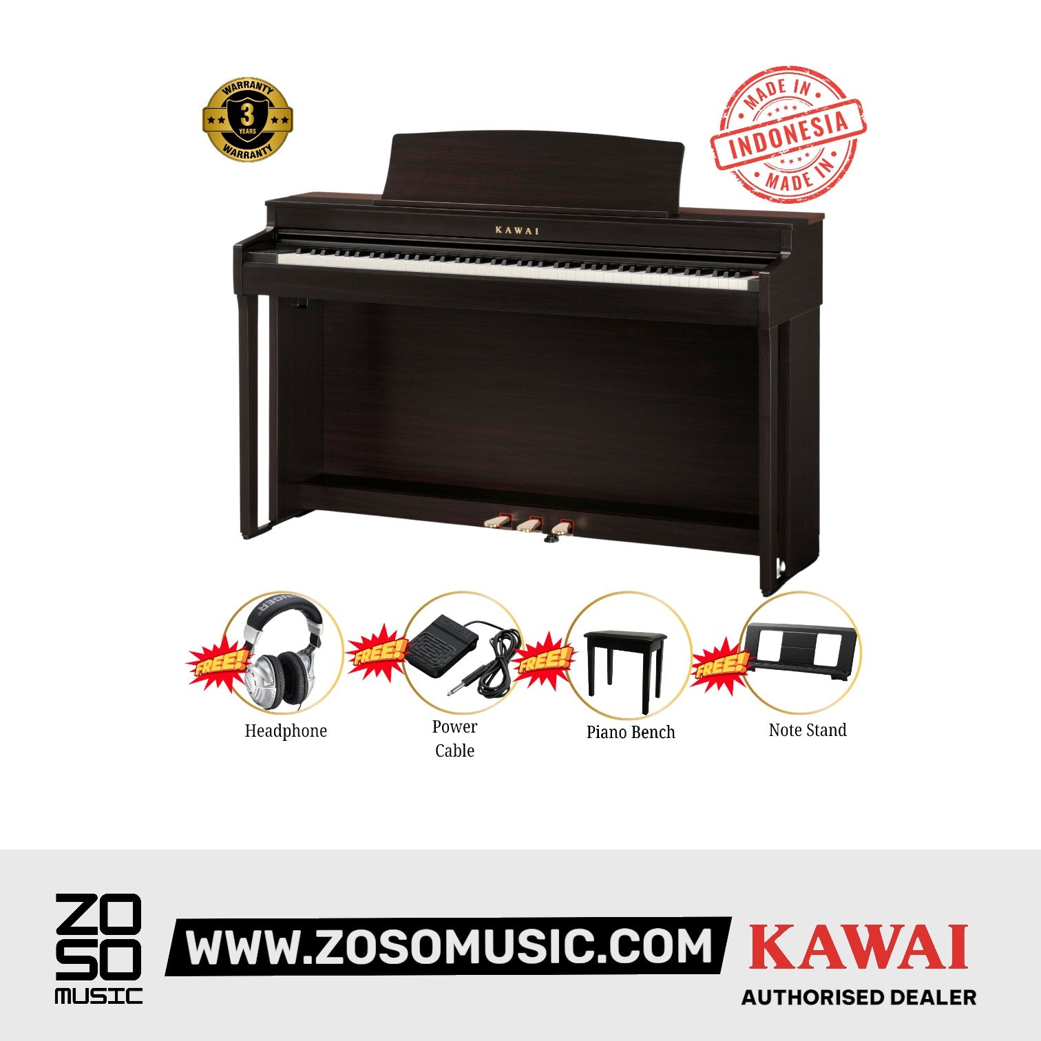 Kawai CN301 Digital Piano - Rosewood |  KAWAI |  PIANO-DIGITAL |  Zoso Music