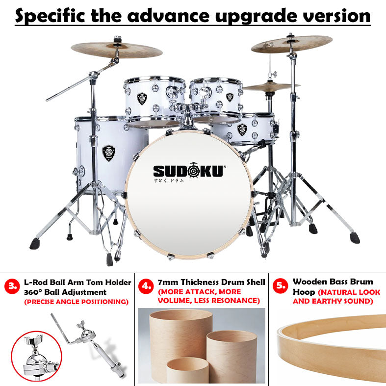 Sudoku Freeman Birch Acoustic Drum Set Adult Drum |  SUDOKU |  DRUM-ACOUSTIC |  Zoso Music