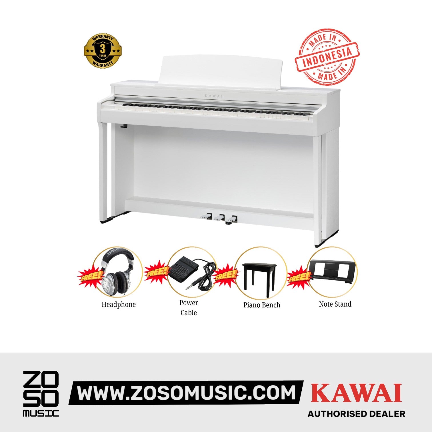 Kawai CN301 Digital Piano - White |  KAWAI |  PIANO-DIGITAL |  Zoso Music