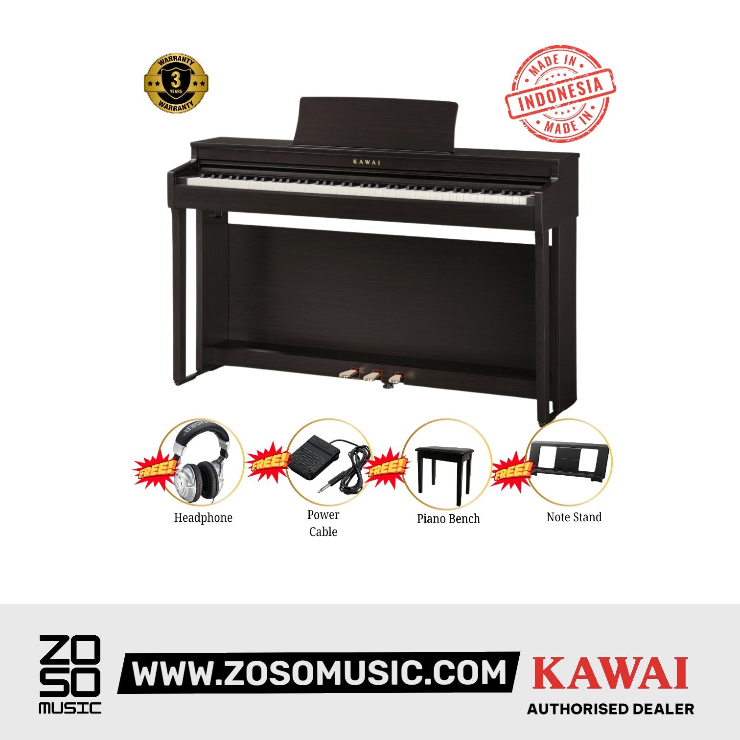 Kawai CN201 Digital Piano - Rosewood |  KAWAI |  PIANO-DIGITAL |  Zoso Music