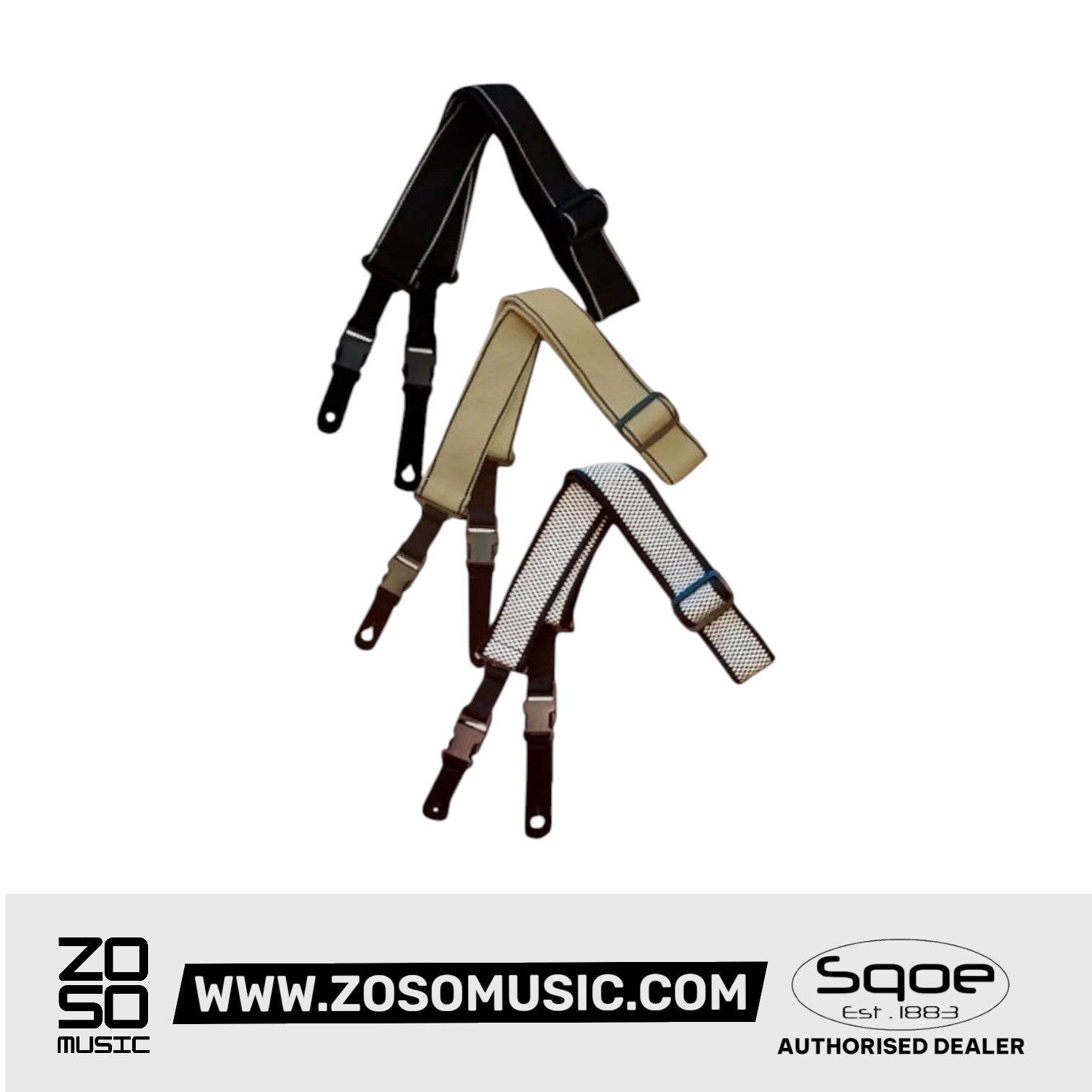 Sqoe JTBD-025 Cliplock Cotton Guitar Strap | Zoso Music Sdn Bhd