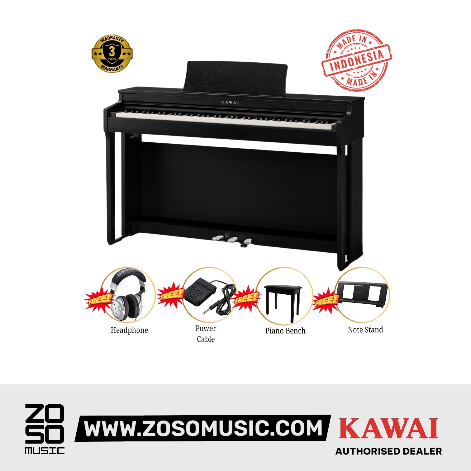 Kawai CN201 Digital Piano - Black |  KAWAI |  PIANO-DIGITAL |  Zoso Music