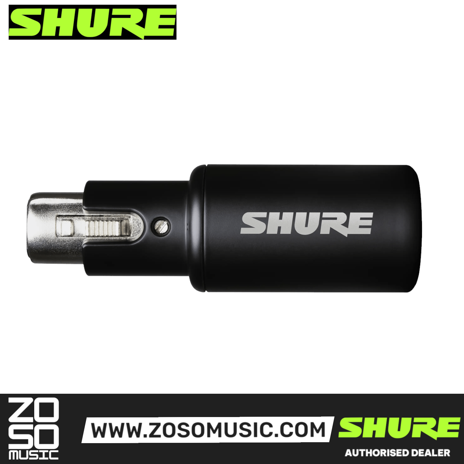 Zoso Music Shure MVX2U Gen 2 compact black XLR to USB digital audio interface for streaming and podcasting