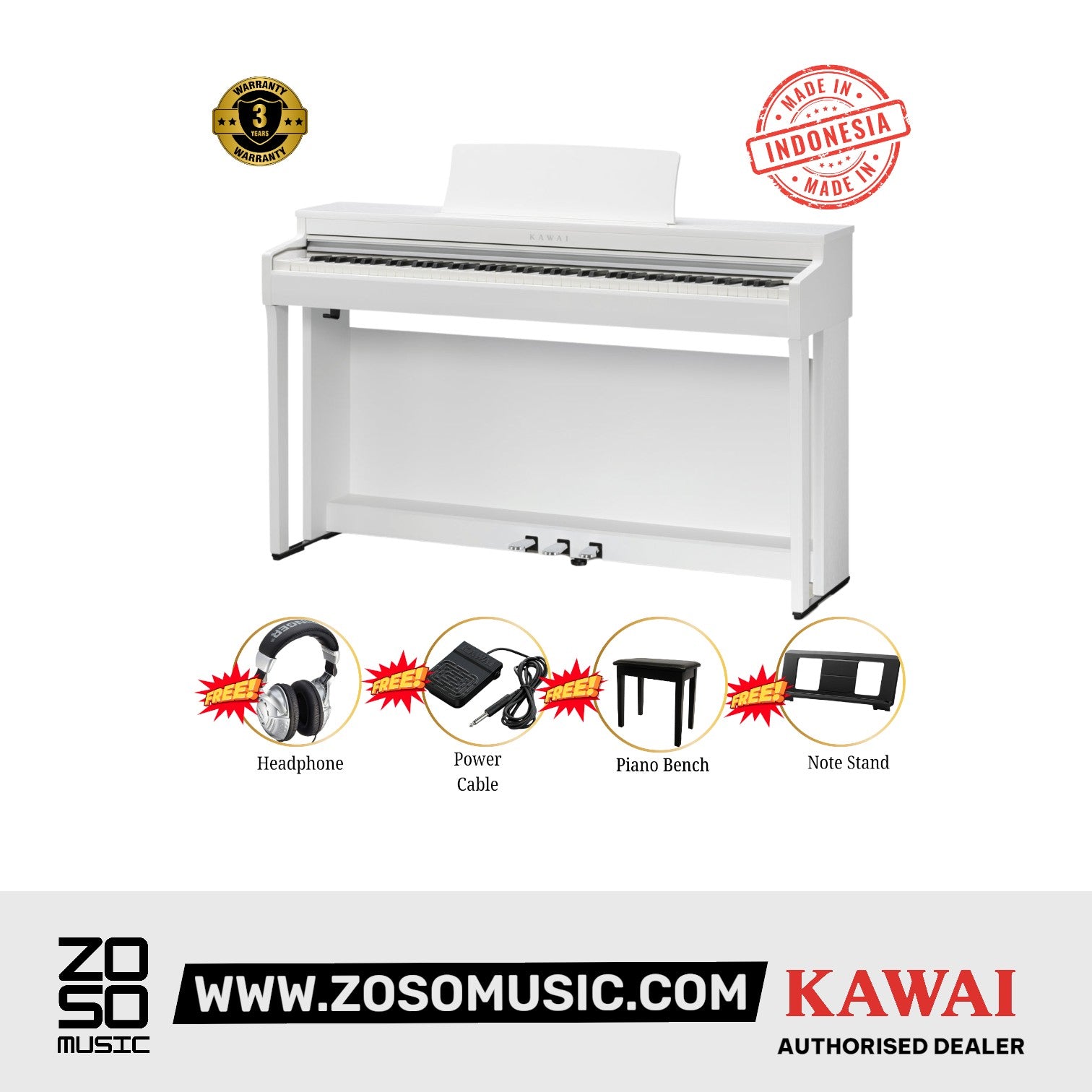 Kawai CN201 Digital Piano - White |  KAWAI |  PIANO-DIGITAL |  Zoso Music
