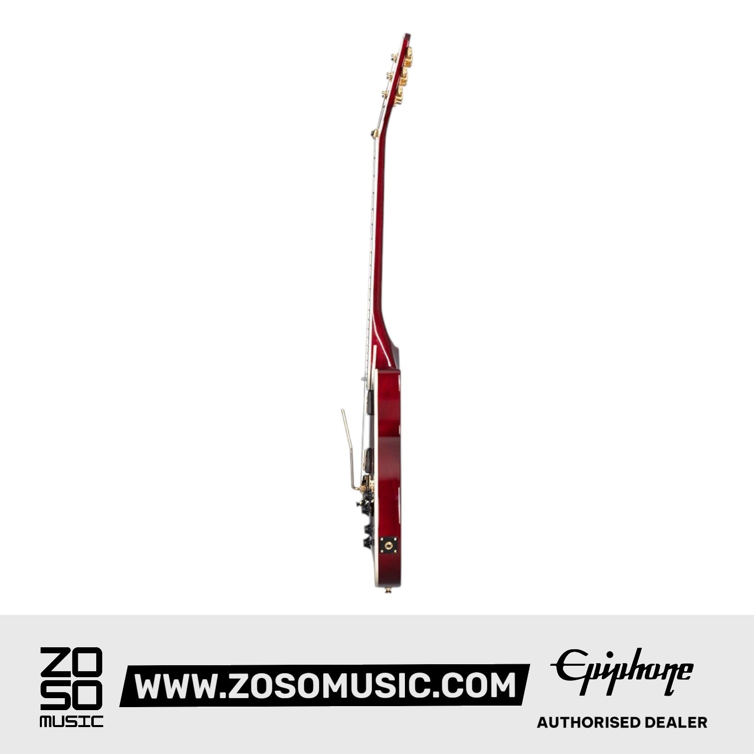 Epiphone EILPACQALRUBGH1 Alex Lifeson Les Paul Custom Axcess Electric Guitar, Case Included - Ruby |  EPIPHONE |  ELECTRIC GUITAR |  Zoso Music