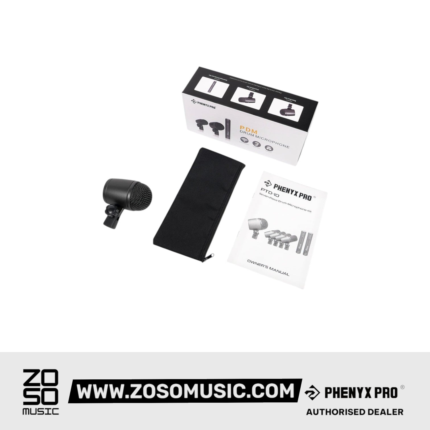 Phenyx Pro PDM33 Bass/Kick Drum Microphone |  PHENYX PRO |  MICROPHONE-CONDENSER |  Zoso Music