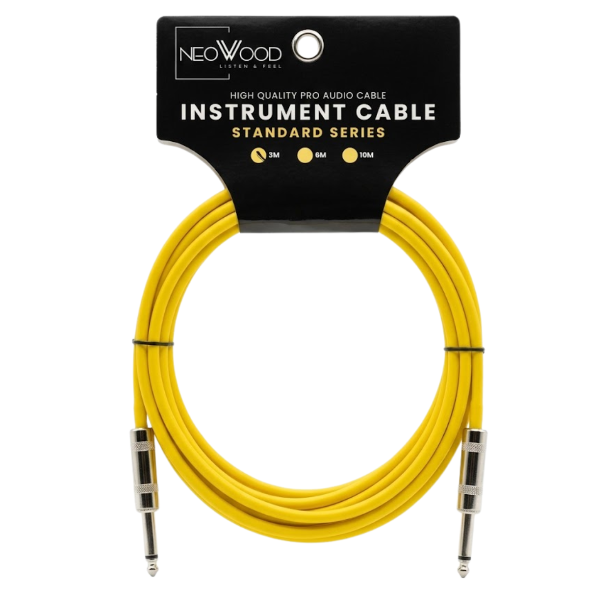 Neowood AMO001 3 & 6 Meter QTR-QTR Instrument Cable Yellow |  NEOWOOD |  CABLES |  Zoso Music