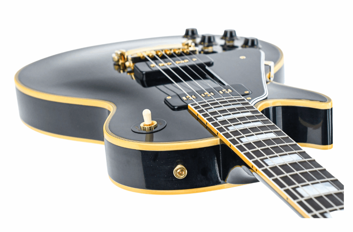 Gibson 1954 Les Paul Custom Staple Pickup Reissue VOS (Left-handed) Electric Guitar, Ebony (LPB54LHVOEBGH1)