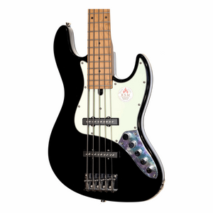 Bacchus Wjb5-630-rsm/m-blk Universe Series Roasted Maple 5-string Electric Bass, Black With Bag