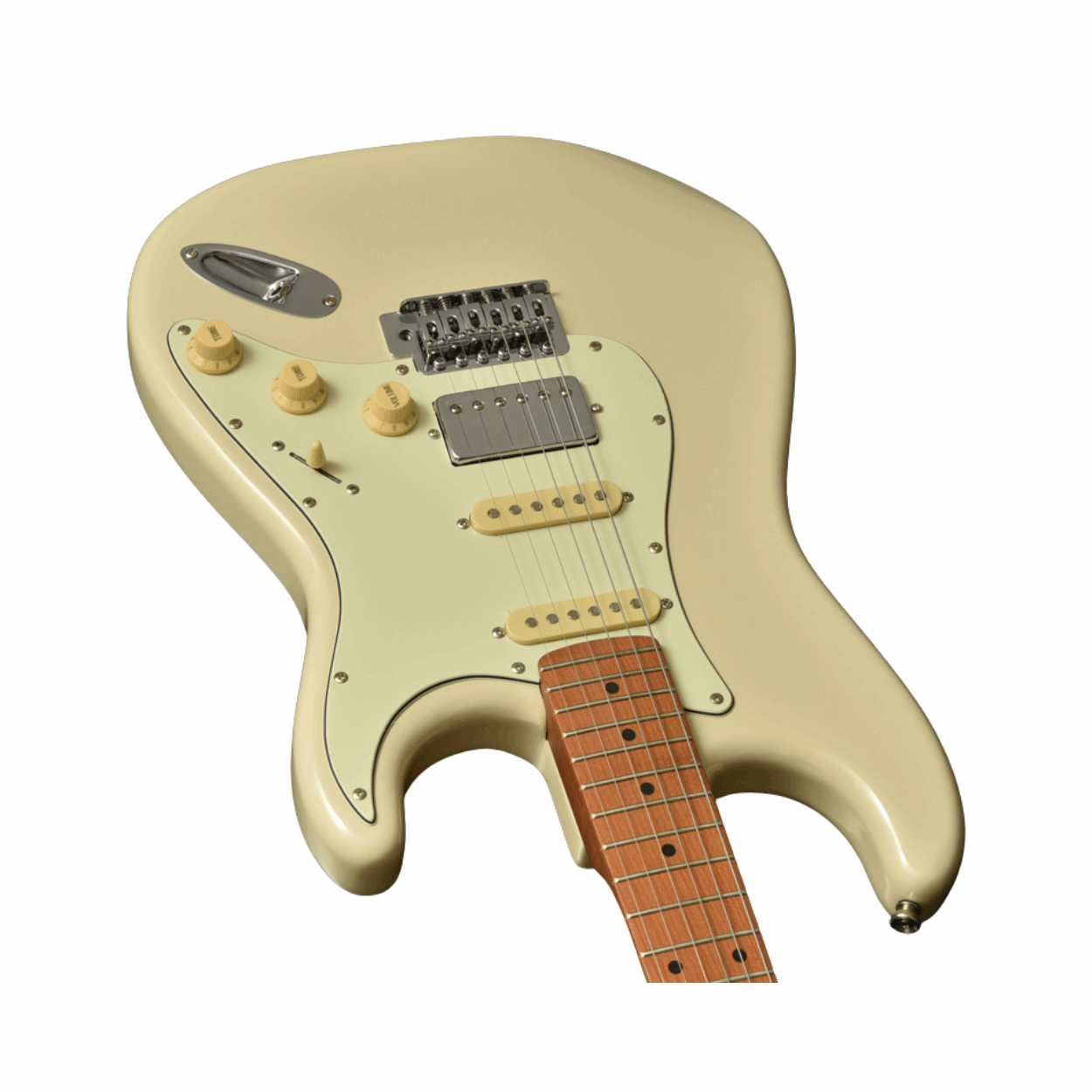 Bacchus Bst-2-rsm/m-owh Universe Series Roasted Maple Electric Guitar, Olympic White With Bag