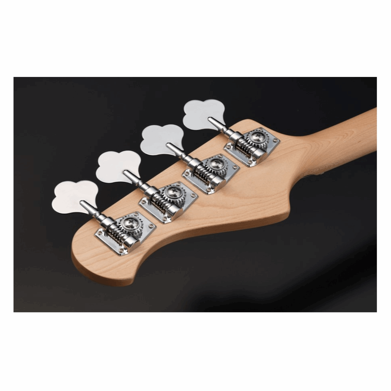 BACCHUS BJB-1-RSM/M-CAR UNIVERSE SERIES ROASTED MAPLE ELECTRIC BASS, CANDY APPLE RED WITH BAG