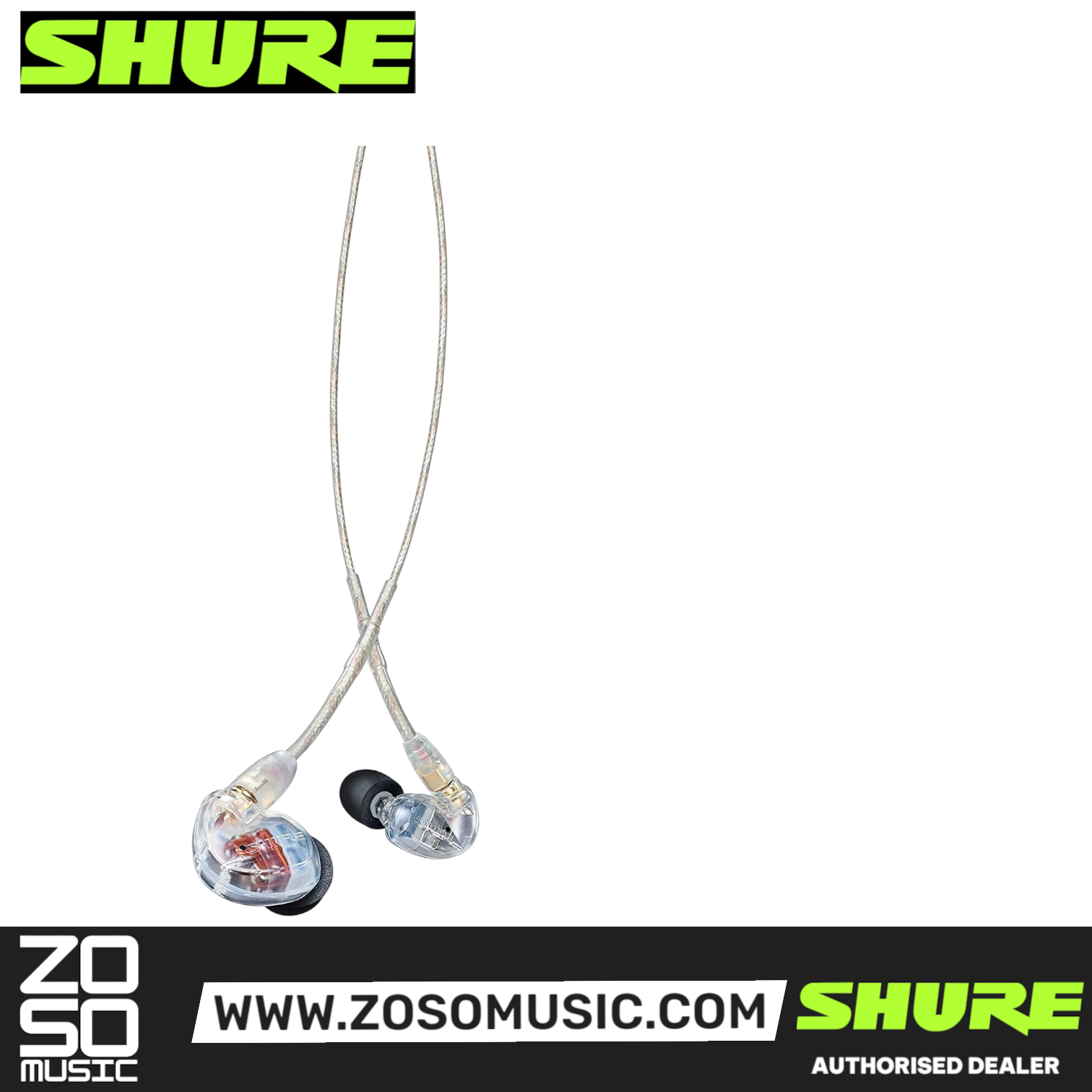 Shure SE535 Sound Isolating Earphones - Clear |  SHURE |  STUDIO MONITORING EARPHONES |  Zoso Music