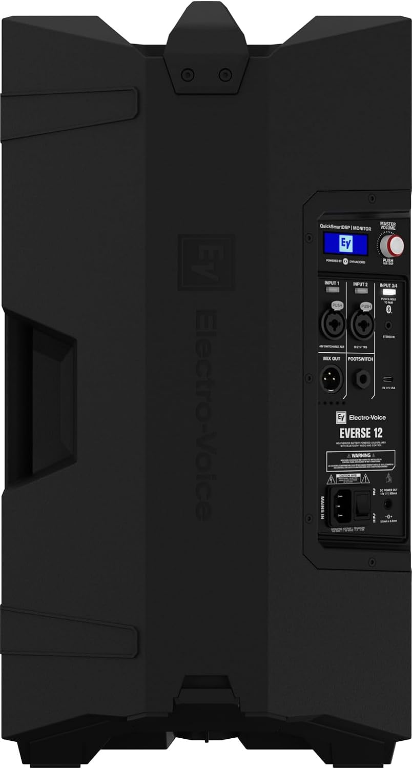 EV Electro-Voice Everse 12 12-inch 2-way Battery-powered PA Speaker - Black