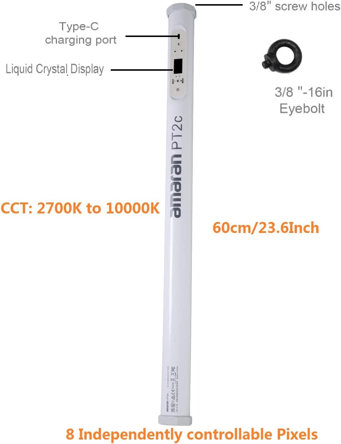 Amaran PT2c RGB LED Pixel Tube Light (2') |  AMARAN |  LIGHTING - STUDIO |  Zoso Music