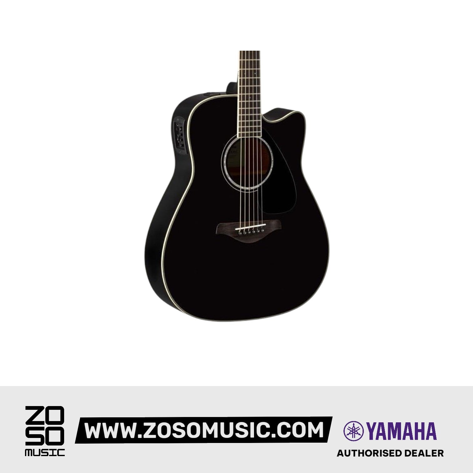 Yamaha FGX830C 41" Dreadnought Solid Spruce Acoustic Electric Guitar With Pickup Black | Zoso Music Sdn Bhd