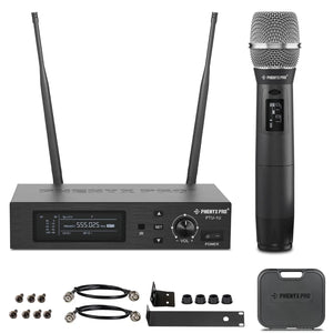 Phenyx Pro Best Budget Wireless PTU-1U UHF Professional Dynamic Microphone, 328ft Range |  PHENYX PRO |  WIRELESS-ANTENNA |  Zoso Music