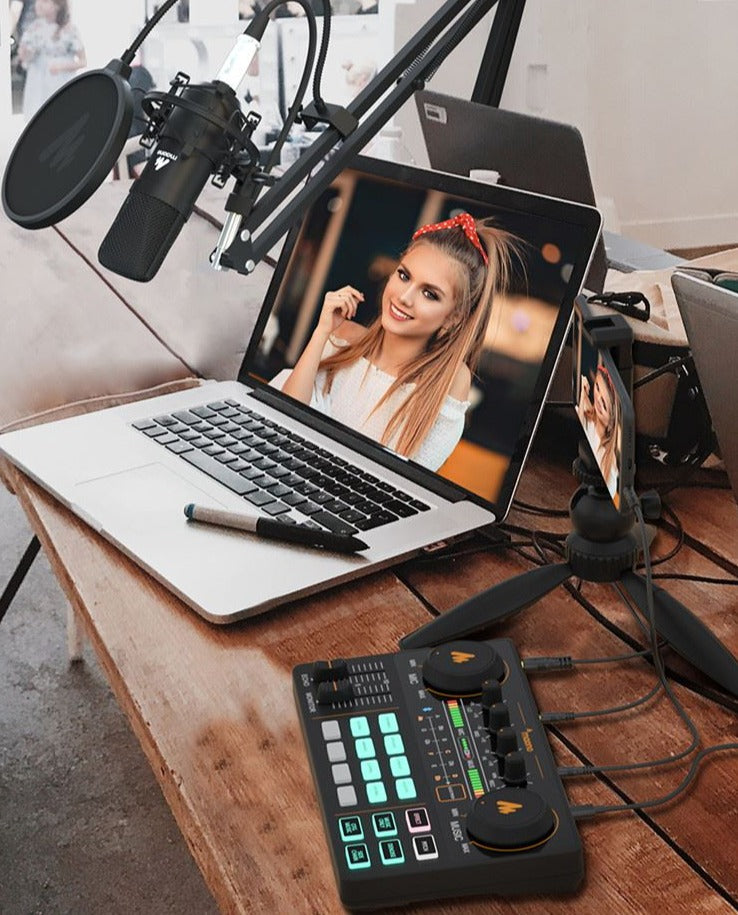 Maonocaster AU-AM200 Portable All-In-One Podcast Production Studio