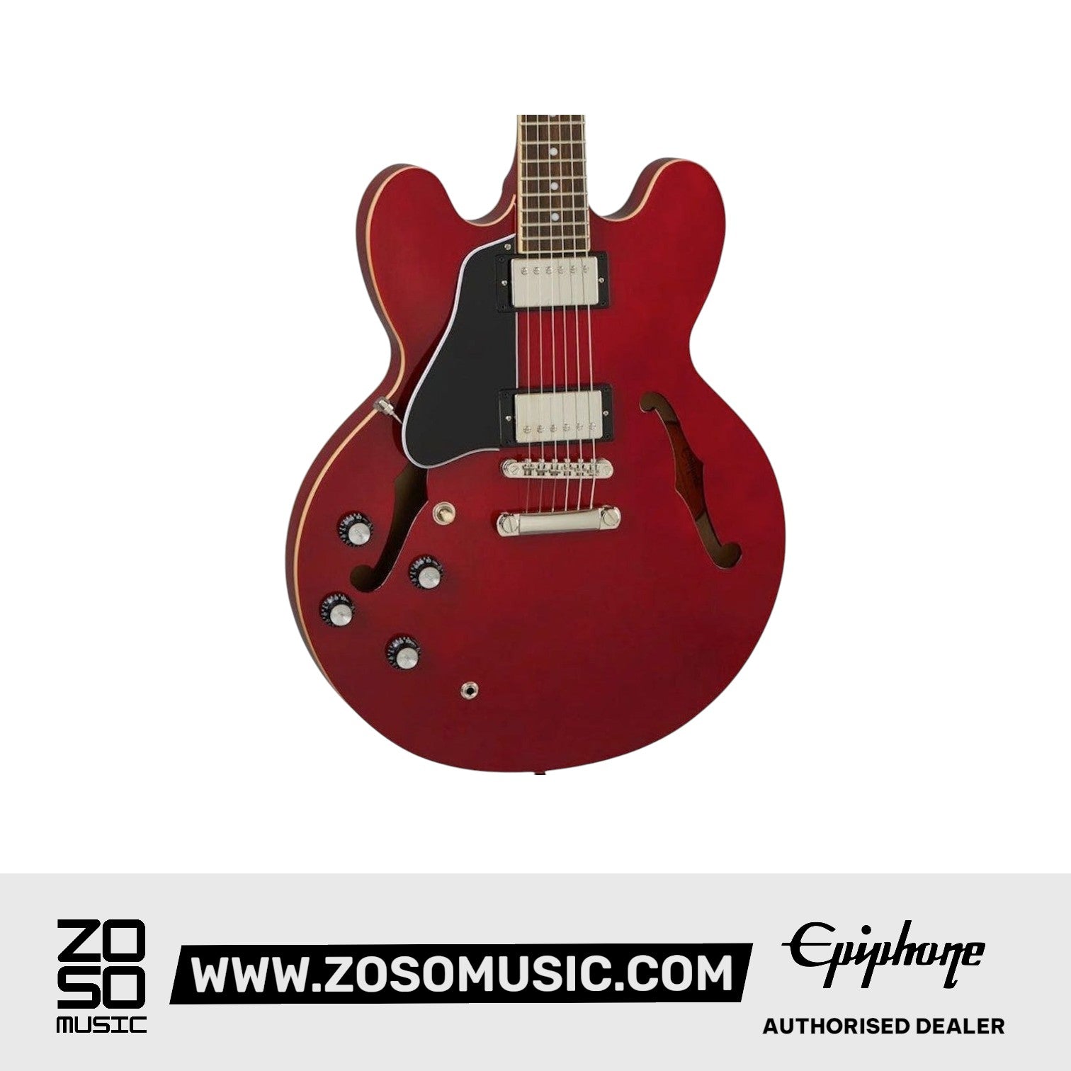 Epiphone EIES335LCHNH1 ES-335 Semi Hollowbody Electric Guitar (Left-handed) - Cherry |  EPIPHONE |  ELECTRIC GUITAR |  Zoso Music