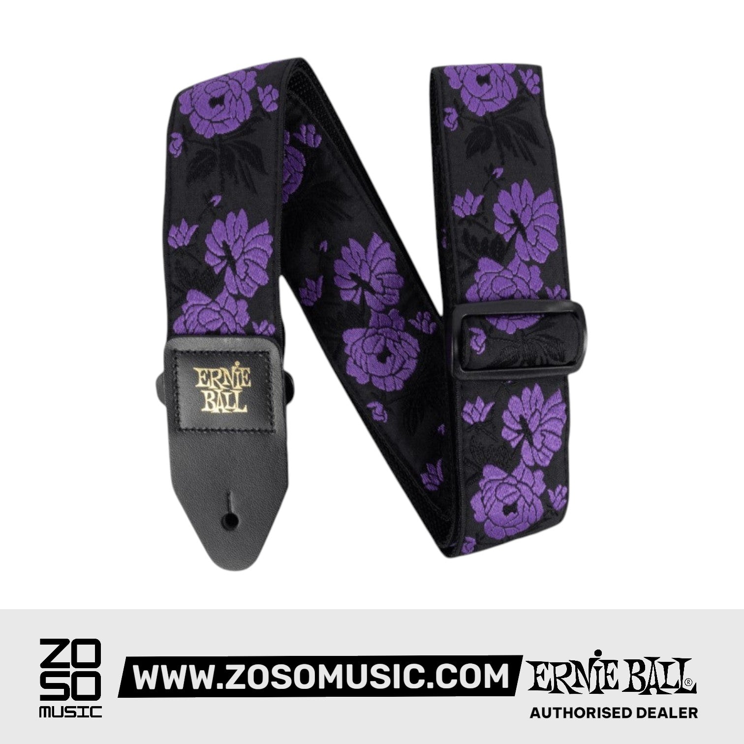 Ernie Ball 5359 Classic Jacquard Guitar Strap, Lavender Rose | Zoso Music Sdn Bhd