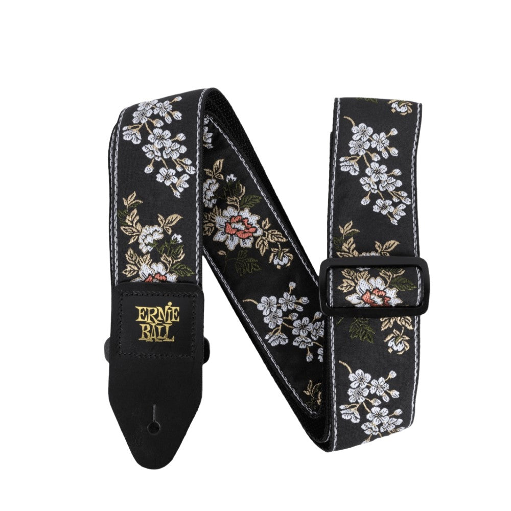 Ernie Ball 5362 Classic Jacquard Guitar Strap, White Blossom | Zoso Music Sdn Bhd