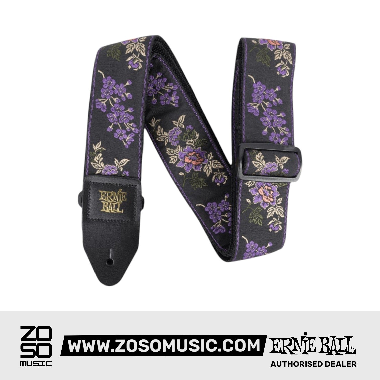 Ernie Ball 5364 Classic Jacquard Guitar Strap, Lavender Blossom | Zoso Music Sdn Bhd