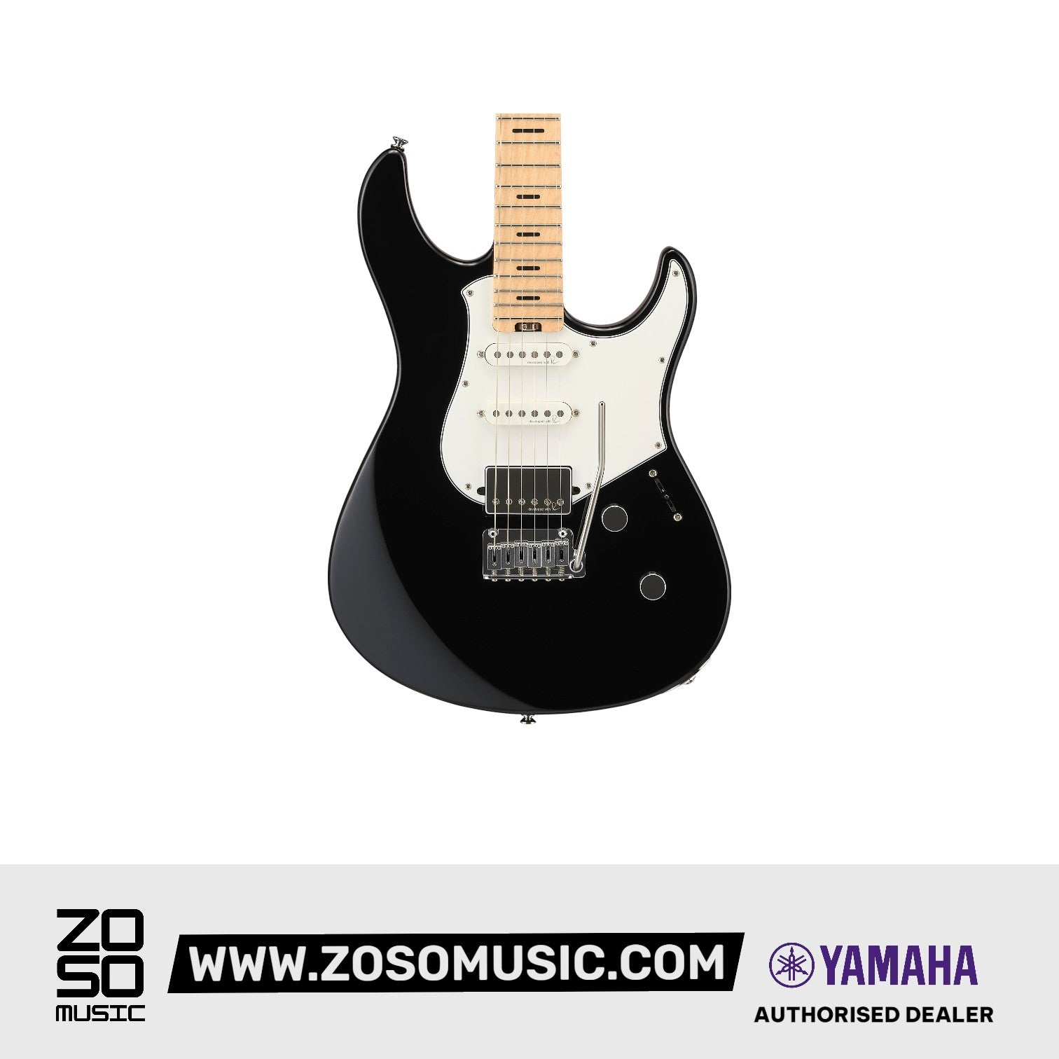 Yamaha PACS+12M Pacifica Standard Plus Electric Guitar, Maple Fingerboard - Black | Zoso Music Sdn Bhd