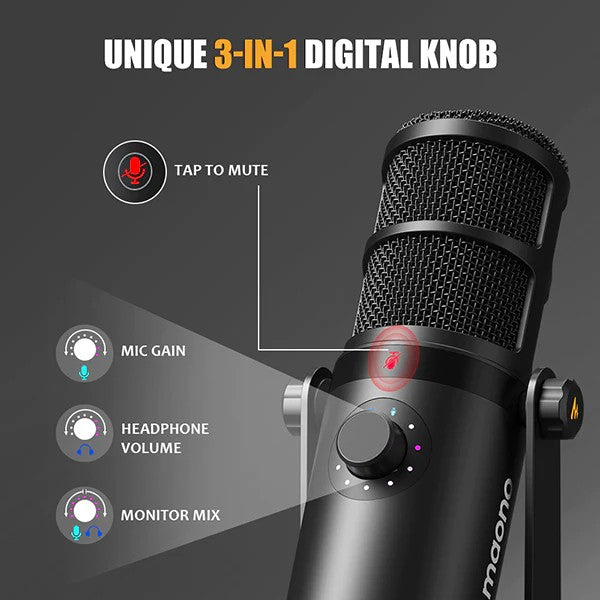 Maono PD400X USB/XLR Professional Dynamic Microphone |  MAONO |  MICROPHONE |  Zoso Music