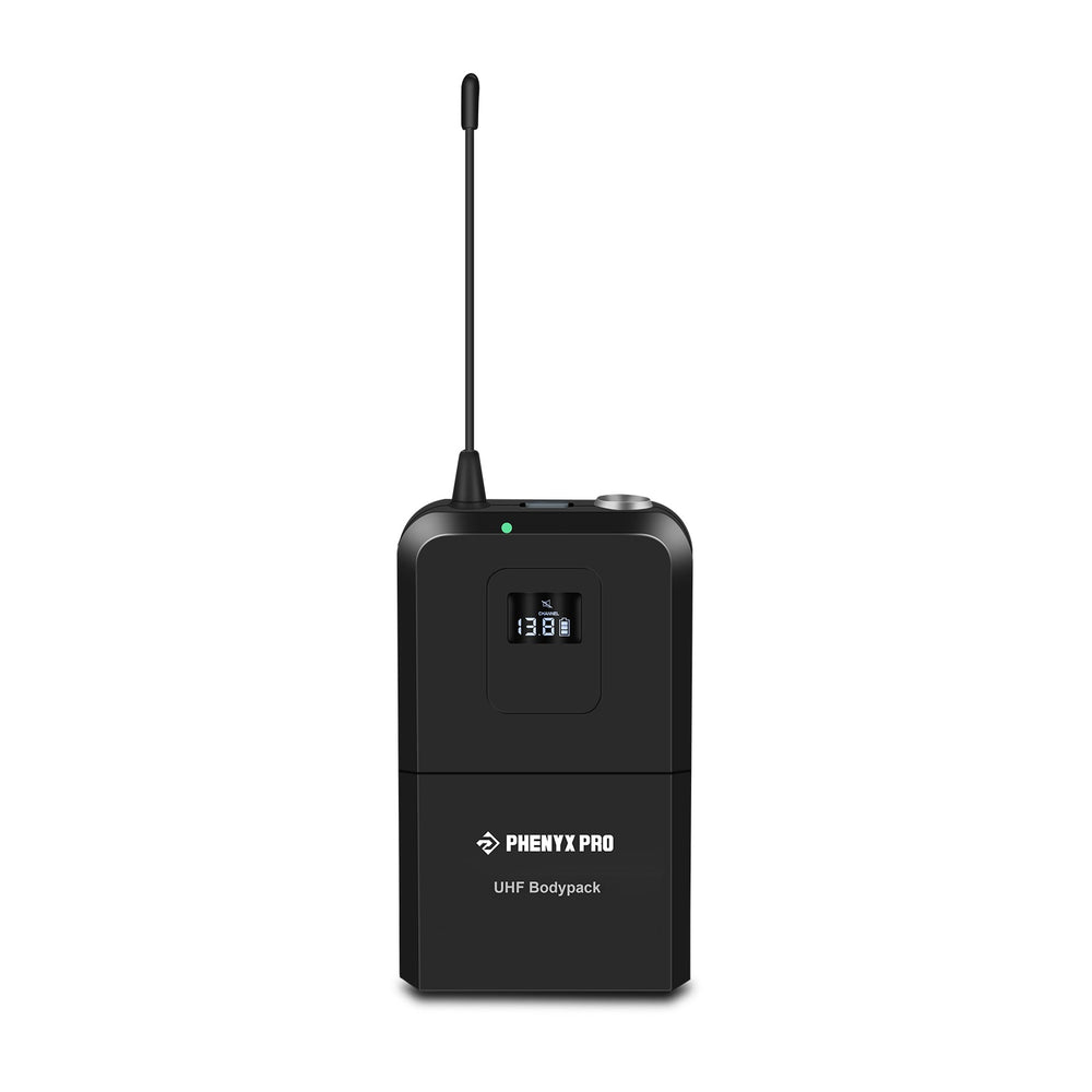Phenyx Pro PTU-71-2B Dual UHF Wireless Microphone System with 2 Bodypacks