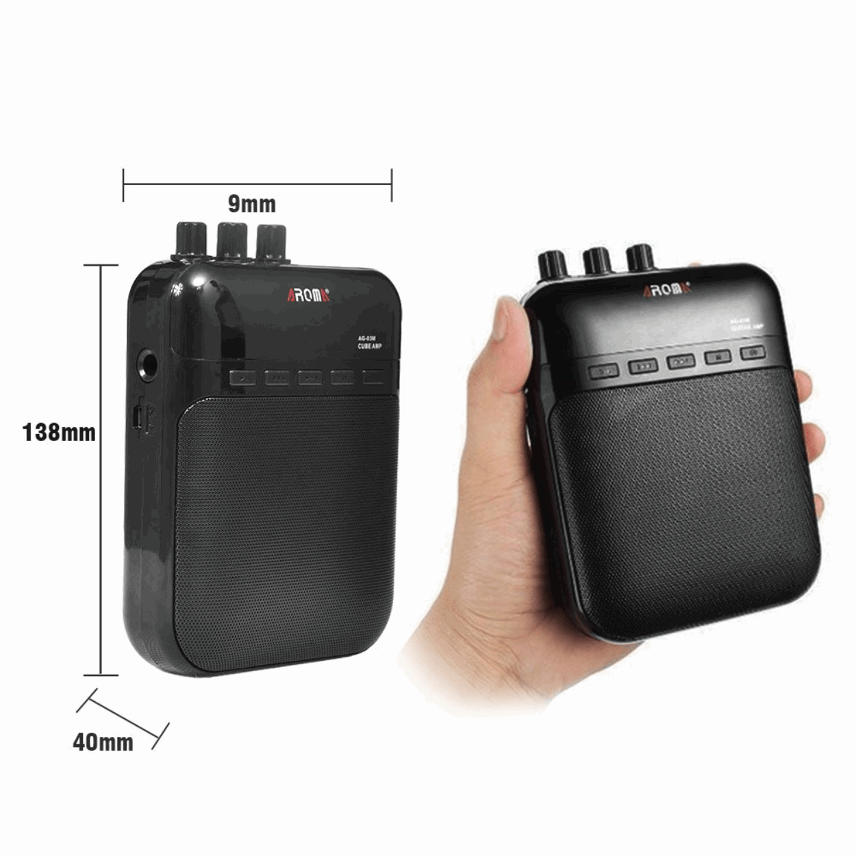 Aroma AG-03M Cube Guitar Amp 5 Watts (Rechargeable) | AROMA , Zoso Music
