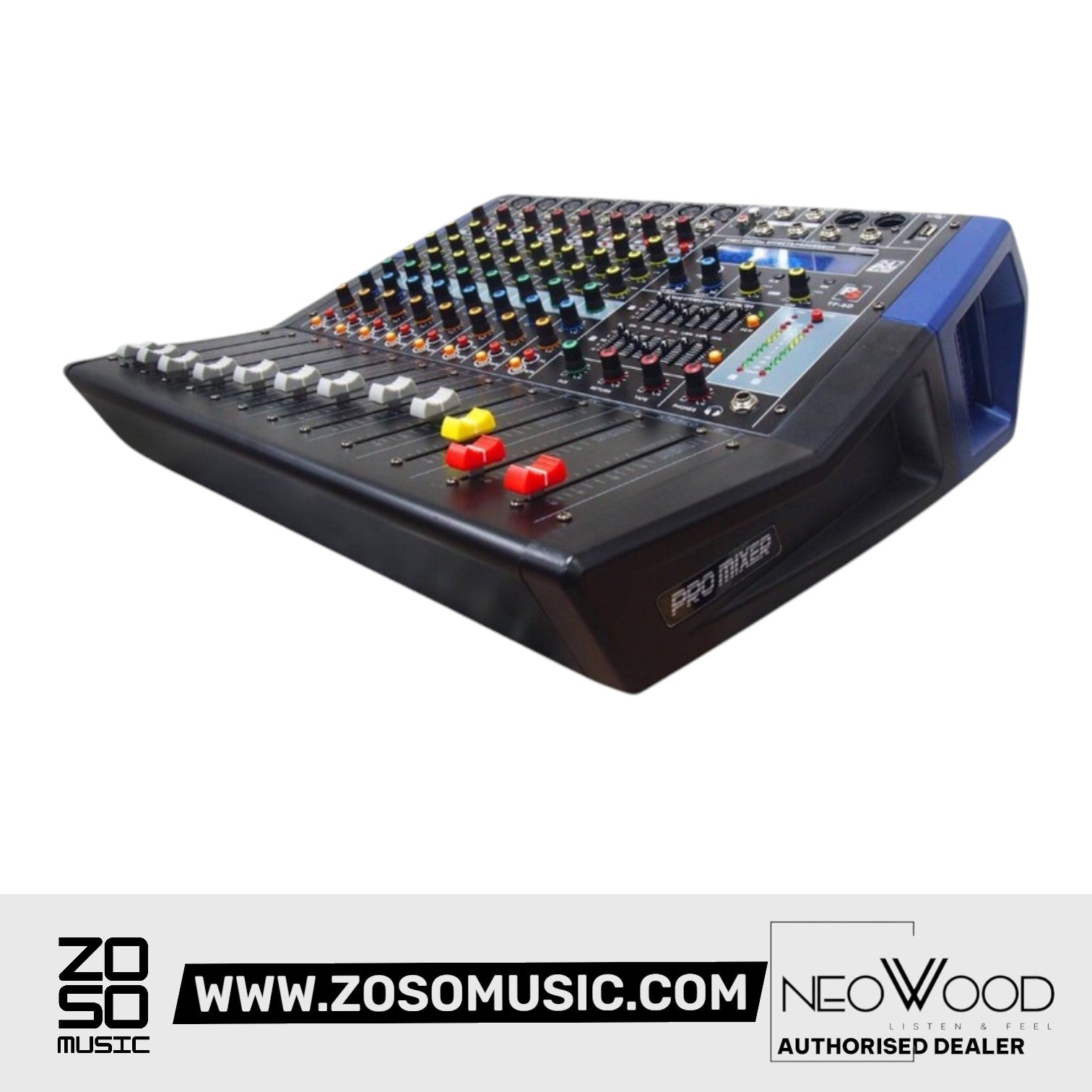 Neowood TF8D Powered Mixer 8channel 250wx2 @ 4ohm |  NEOWOOD |  MIXER-POWERED |  Zoso Music